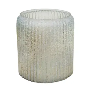 Verre Frosted Ribbed Glass Gold Planter H18Cm W21Cm