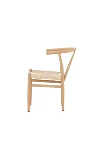 Alfons  Wooden Rattan Seat Dining Chair , Beige