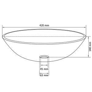 Berkfield Basin Tempered Glass 42 cm Frosted