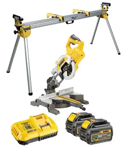 Dewalt DCS777T2 XR 54v Flexvolt Cordless 216mm Mitre Saw 2 x 6.0ah Batts & Stand