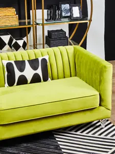 Interiors by Premier Brasa 3 Seat Green Velvet Sofa