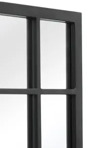 MirrorOutlet The Tabula Black Metal Framed Window Wall or Leaner Garden Mirror 160CM X 80CM