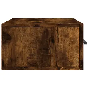 Berkfield Wall-mounted Bedside Cabinet Smoked Oak 35x35x20 cm