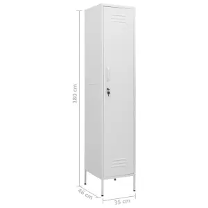 Berkfield Locker Cabinet White 35x46x180 cm Steel