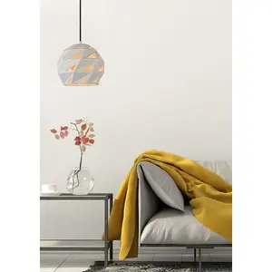 Lucide Malunga Modern Pendant Light 25cm - 1xE27 - White