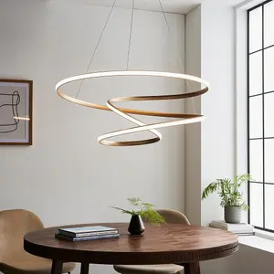 Luminosa Imola Pendant Ceiling Light Satin Gold Paint & White Silicone