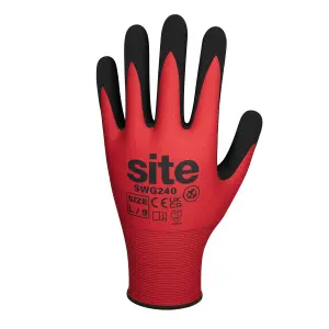 Site Synthetic Red & black Gloves, Medium