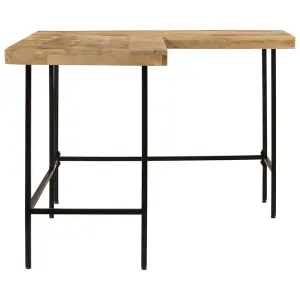 Berkfield Desk 165x110x77 cm Solid Wood Mango and Iron