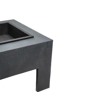 Square Fire Pit & Square Console Granite H40Cm W58Cm