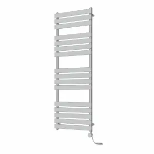 Rinse Bathrooms Flat Panel Electric Heated Towel Rail Touch Screen Timer Bathroom Radiator Prefilled Chrome 1600x600mm 800W