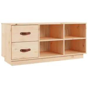 Berkfield Shoe Bench 100x34x45 cm Solid Wood Pine