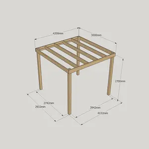 Box Pergola - Wood - L300 x W420 x H270 cm - Light Green