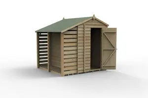 4LIFE Apex Shed 5x7 - Single Door - No Windows -  With Lean-To