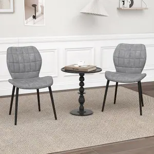 Costway Dining Chairs Set of 2 Kitchen Chairs w/ Padded Back Armless Side Chairs