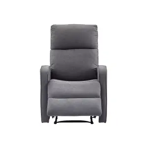 Manual Reclining Armchair in Dark Grey Fabric - Parma