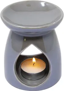 New Pack Of 2 Oval Shape Oil Burner Fragrance Granules Wax Melts Tea Light Ceramic