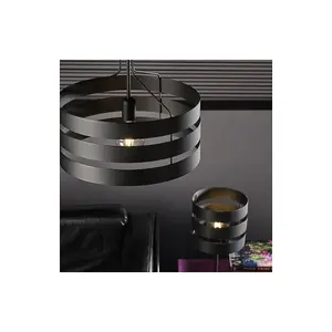 Luminosa Ulisse Table Lamp With Round Shade, Black