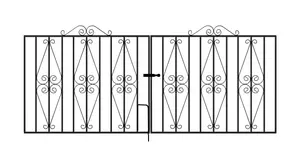 STIRA Metal Scroll Driveway Gate 2438mm GAP x 914mm High ST13ZP