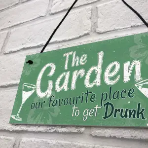 Red Ocean Funny The Garden Sign Hanging Plaque Shed SummerHouse Novelty Friendship Gift Decor