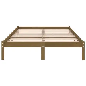 Berkfield Bed Frame Honey Brown Solid Wood Pine 200x200 cm