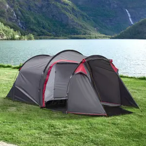 3 Person Tent Grey/Brown/Blue