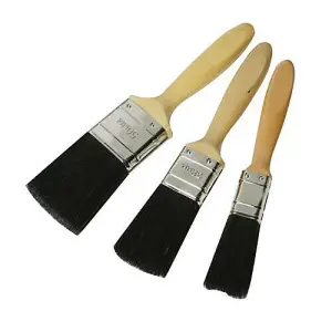 3 Piece Premium Brush Set 25mm 28mm & 50mm Water Oil Based Coatings