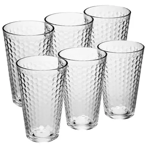 URBNLIVING 300ml 6 Pcs Milano Drinking Patterned Cup Water Juice Cocktail Tumbler Glassware Sets