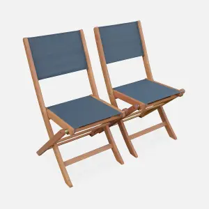 sweeek. Pair of foldable wooden garden chairs Almeria Anthracite 50x58.7x89 cm