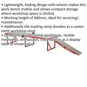 Versatile Folding Motorcycle Workbench with 360kg Capacity and 460mm Height