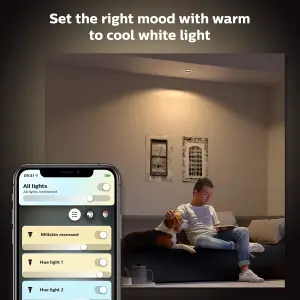 Philips Hue Smart Milliskin White Ambiance Silver Recessed Spotlights