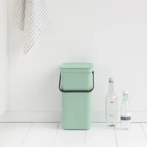 Brabantia Sort & Go Standard Jade green Plastic Bin - 16L Freestanding