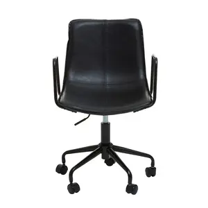 Interiors By Premier Claw Base Black Leather Home Office Chair, Upholstered Seat Of Office Chair, Height Adjustable Swivel Chair