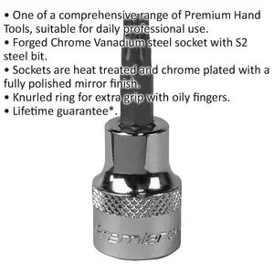 Premium T30 TRX Star Socket Bit - 3/8" Drive with Knurled Grip