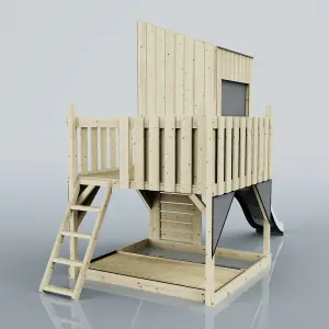 PolarPlay Kids Scandinavian Style Climbing Platform & Playhouse with Slide - Fiske Mist