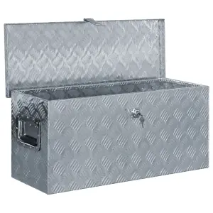 Berkfield Aluminium Box 80x30x35 cm Silver