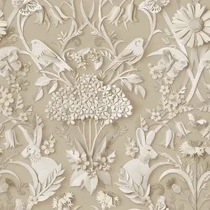 Dimensions Woodland Wallpaper Natural Fine Decor FD43606