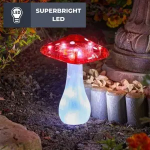 Set of 3 Mushroom Lights Garden Outdoor Décor Waterproof Ornaments for Garden