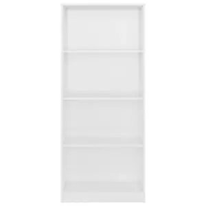 Berkfield 4-Tier Book Cabinet High Gloss White 60x24x142 cm Engineered Wood