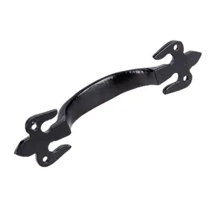 Hammer & Tongs - Rustic Fleur De Lis Door Handle - H150mm - Black