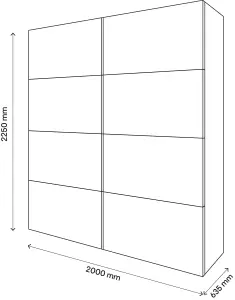 GoodHome Atomia Matt oak effect Particle board Wardrobe (H)2250mm (W)2000mm (D)655mm