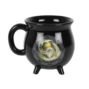 Anne Stokes Ostara Cauldron Heat Changing Mug Black/Yellow (One Size)