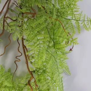 6 x 100cm Artificial Hanging Maidenhair Fern Plant Light Green