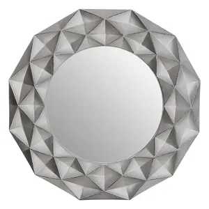 Interiors by Premier Hexa 3D Effect Light Silver Wall Mirror