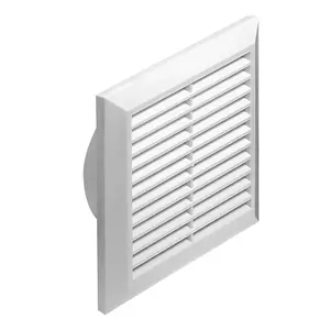 170 mm x 170 mm White Air Vent Grille for 100 mm Round Duct Hose Pipe Connection