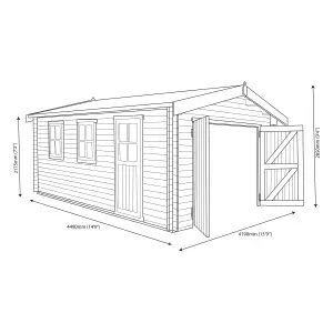 Shire 15x14 Bradenham Wooden Garage - Assembly service included