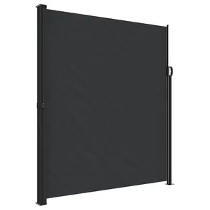 Berkfield Retractable Side Awning Black 220x600 cm