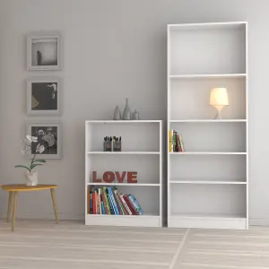 Basic Tall Wide Bookcase (4 Shelves) in White