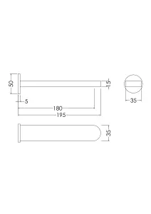 Contemporary Bathroom Round Wall Mounted Bath Spout, 45mm, Chrome