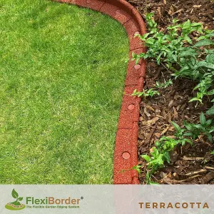 FlexiBorder Terracotta 6 x 1m Flexible Garden Edging for Garden Borders - Lawn Edging for Pathways and Landscaping