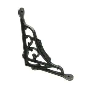 Oakcrafts - Pair of Antique Cast Iron Singer Corp Shelf Brackets - 180mm x 200mm